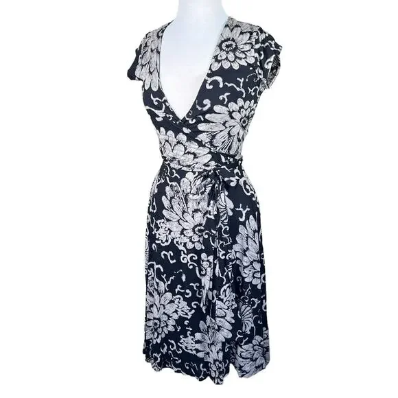 Lucky Brand Women’s Floral Neutral Print Boho Casual Festival Wrap Dress S EUC - Picture 14 of 14